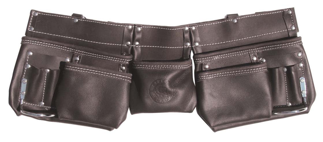 Heavy Duty Tool Pouch | Carpenters Tool Pouch 3150, Black, Oil-Tanned, 10 Pocket