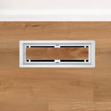 DAVENTE Drop-In Top Flush Mount Floor Vent, 3" x 10" Duct Opening (WHITE)