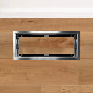 DAVENTE Drop-In Top Flush Mount Floor Vent, 4" x 10" Duct Opening (STAINLESS STEEL)
