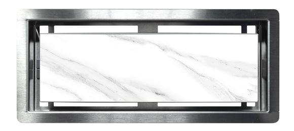 DAVENTE Drop-In Top Flush Mount Floor Vent, 4" x 10" Duct Opening (STAINLESS STEEL)