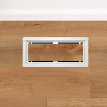 DAVENTE Drop-In Top Flush Mount Floor Vent - 4” x 10” Duct Opening (WHITE)