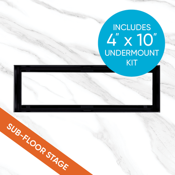 DAVENTE Black Flush Undermount Floor Vent - 4” x 10” Duct Opening (Bundle)