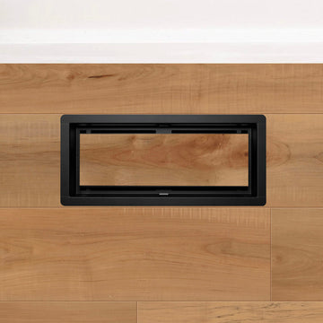 DAVENTE Drop-In Top Flush Mount Floor Vent - 4” x 10” Duct Opening (BLACK)