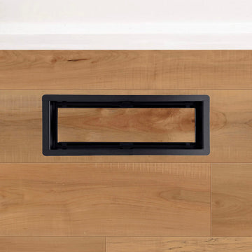 DAVENTE Drop-In Top Flush Mound Floor Vent - 4” x 12” Duct Opening (BLACK)