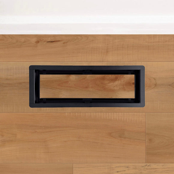 DAVENTE Drop-In Top Flush Mound Floor Vent - 4” x 12” Duct Opening (BLACK)