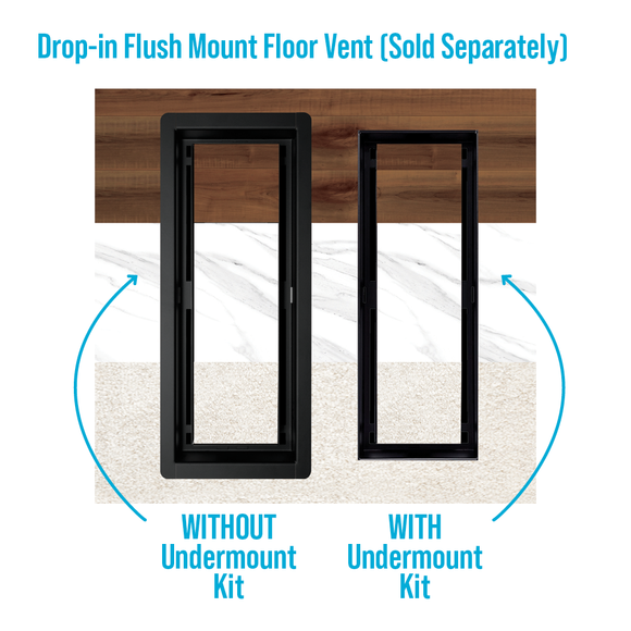 DAVENTE Flush Undermount Kit - 4" x 10" Duct Opening (BLACK)