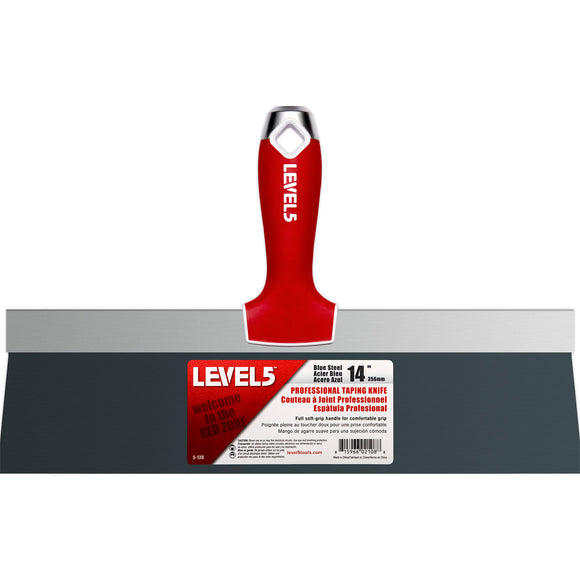 LEVEL5 Blue Steel Taping Knife with Soft Grip Handle