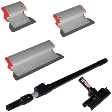 LEVEL5 Aluminum Body Skimming Blade Set (7"/ 10"/ 16") with Adapter & Extension Handle