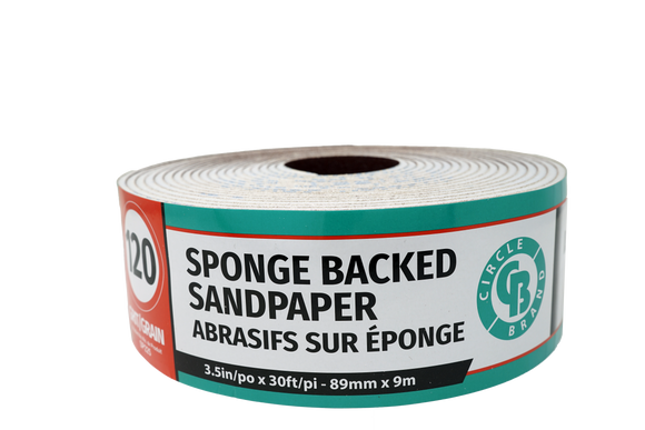 Circle Brand Spongeback Sandpaper Roll 3.5" x 30’