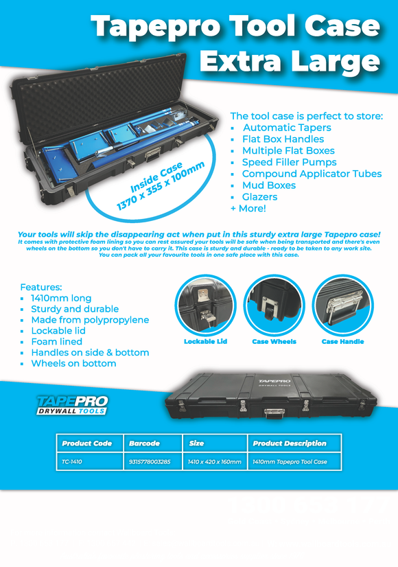 Tapepro Tool Case with Roller Wheels