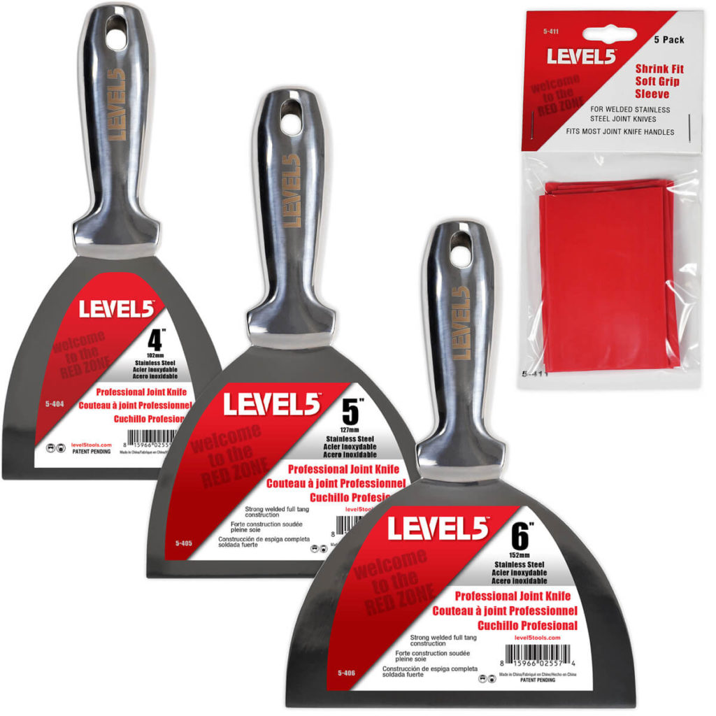 LEVEL5 Joint Knife Set 4"/5"/6" Stainless Steel Welded Joint Knives Wallboard Trim & Tool